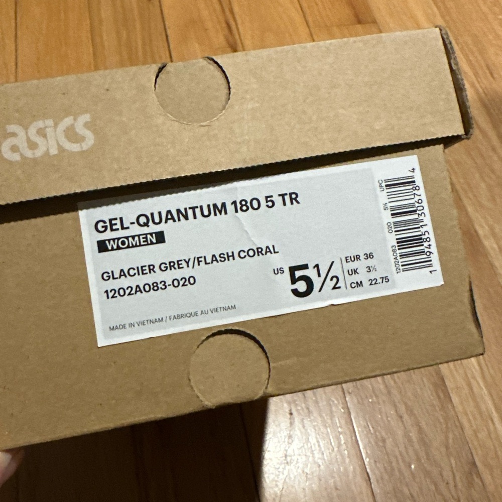 Asics Gel-Quantum 180 5 TR Women's Shoes - Glacier Grey and Flash Coral
